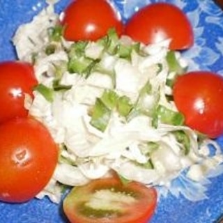 ミニトマトと四角豆のコールスローサラダ